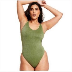 Metallic High Leg Cheeky Suimsuit